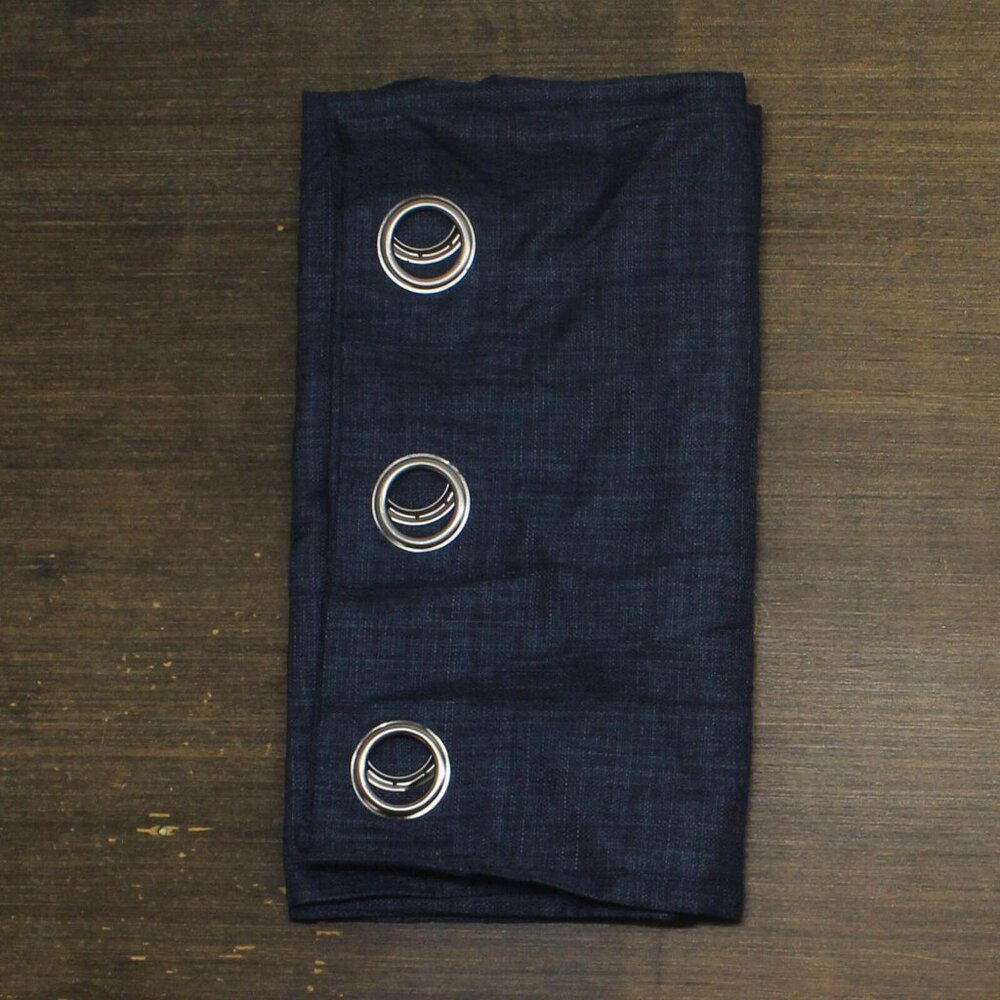 NEW ZUZIFY Blackout Woven Textured Grommet Curtain Panel Blue 36" x 84"
